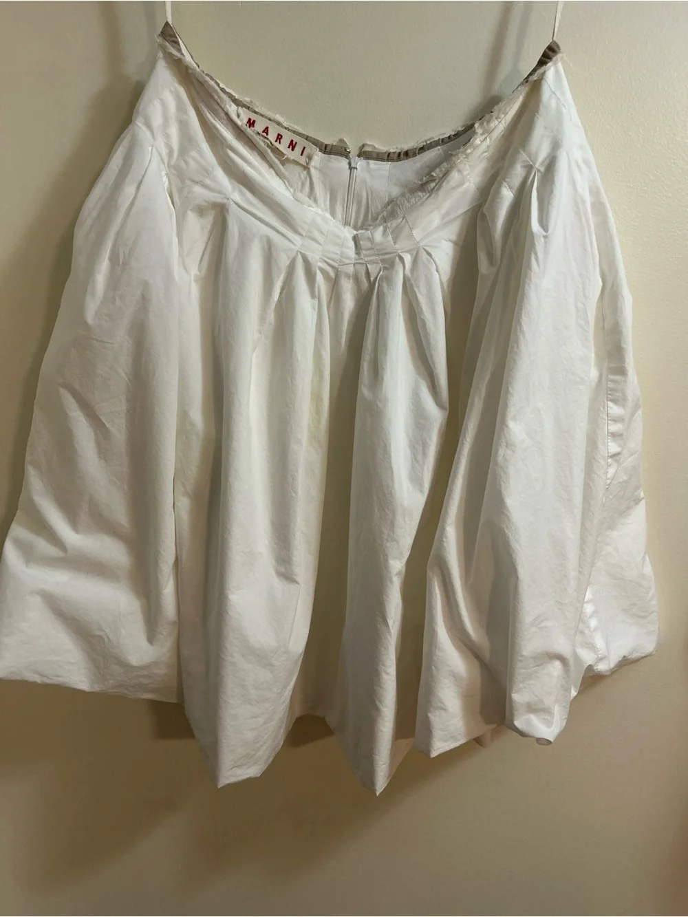 MARNI White 100% Cotton Pleated Skirt IT 44 -US 8/10 M/LG -Made in Italy. - Picture 5 of 7
